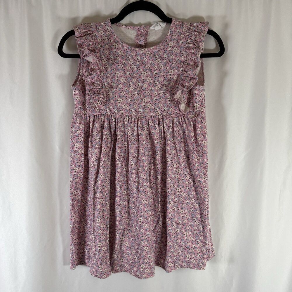 Eyelet Ivy Dress Girls 10 Pink Floral Short Sleeve Pullover Round Neck